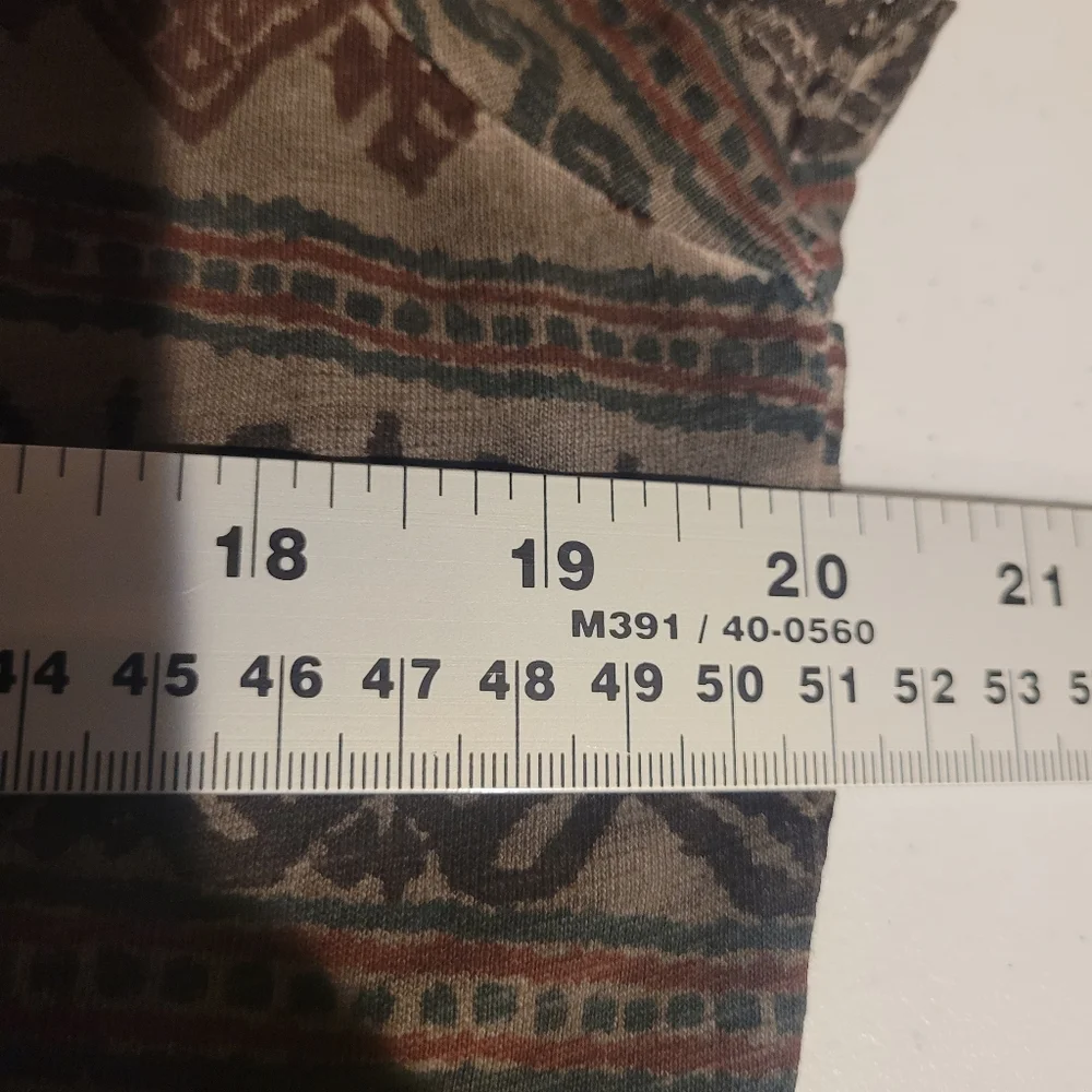 Peruvian Connection Womens Cotton Jersey Midi  Tribal Stripe Dress Large - Picture 12 of 13